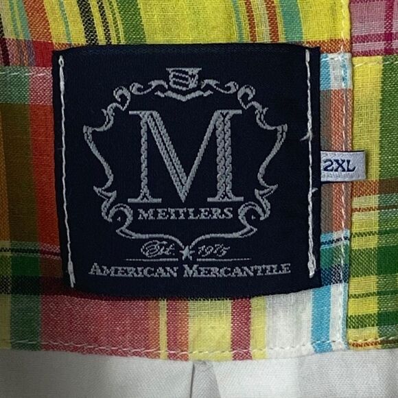 Mettlers American Mercantile Men’s Sz 2XL White Plaid Trim Button Down Shirt - Picture 5 of 5